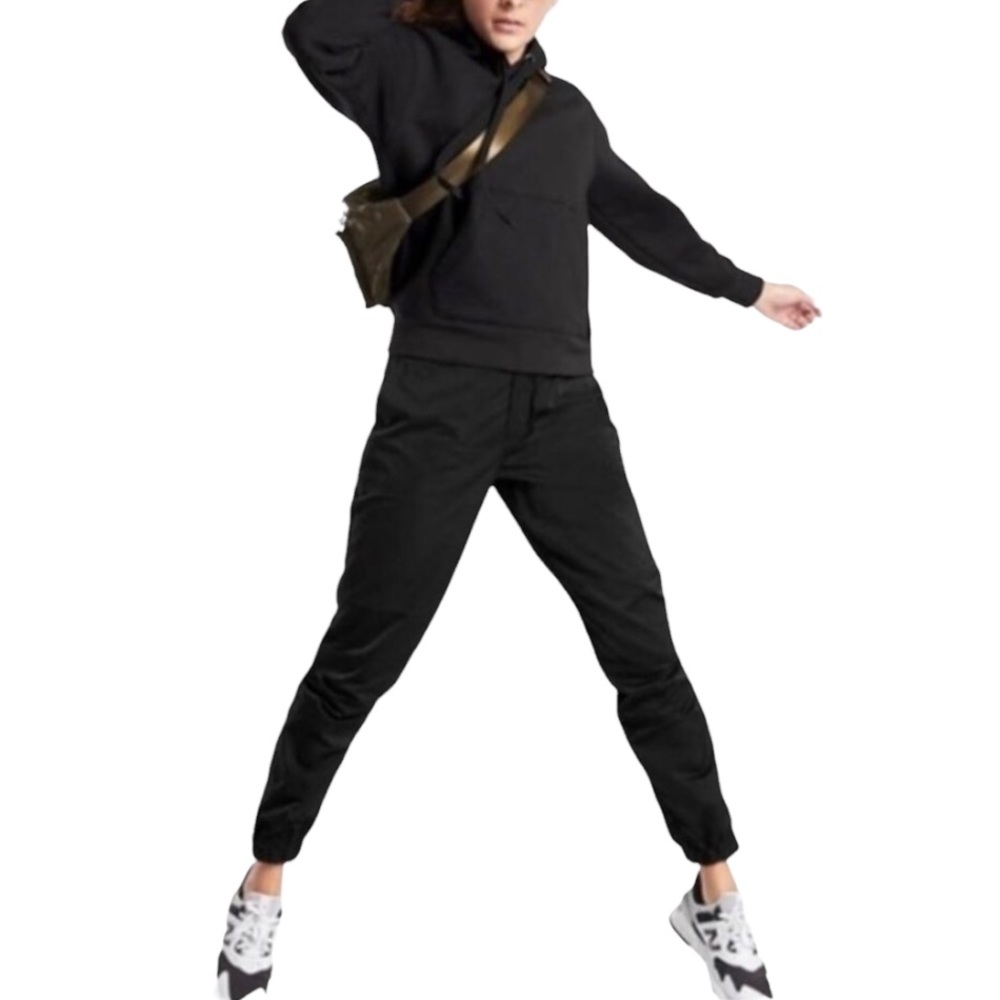Athleta Radiant Joggers Lightweight Zipper Pockets Jogger Pants Black Size 14